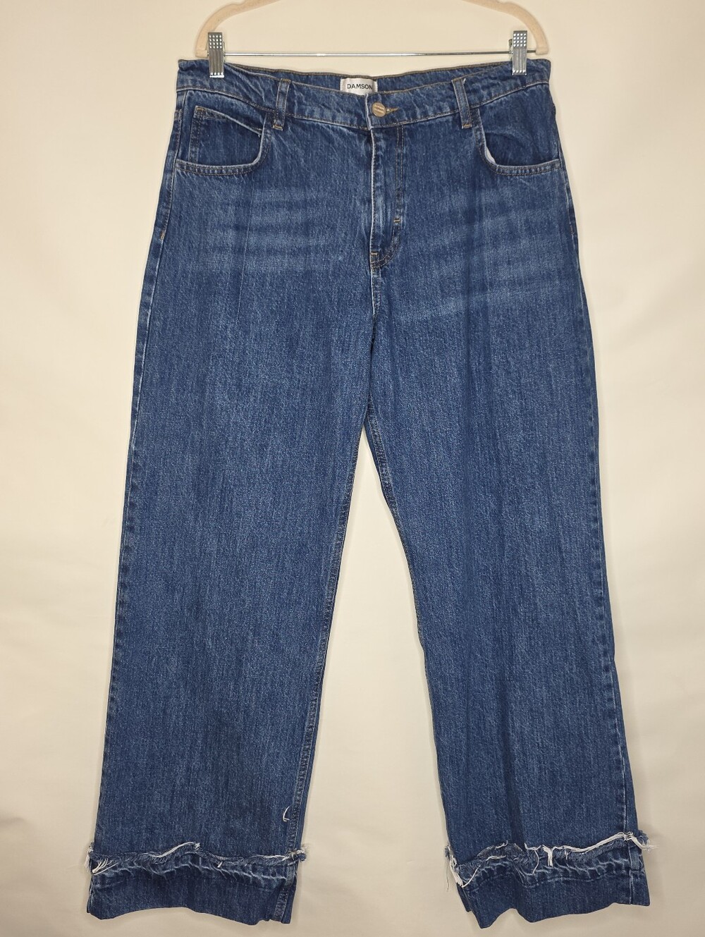 Damson Madder Sylvie Cuffed Jeans Organic Cotton Size 16 Monogrammed Pockets Y2K - Picture 3 of 16